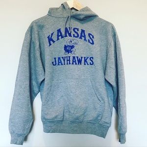 Jerzees // M // KU // Gray/Blue classic // hoodie